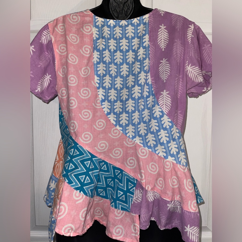 Sacred Threads Patchwork Blouse Size Small - image 3